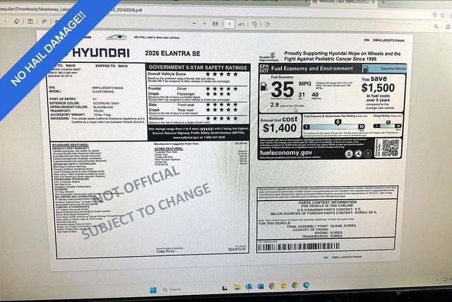 2026 Hyundai Elantra SE