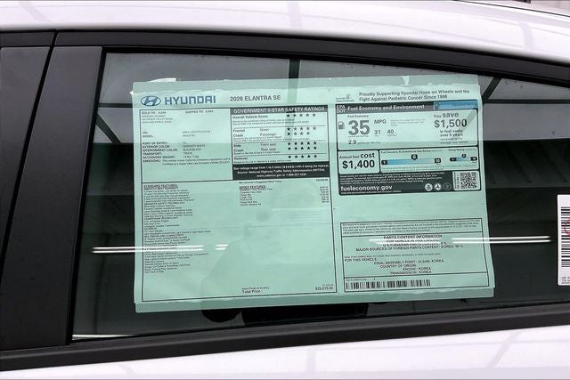 2026 Hyundai Elantra SE