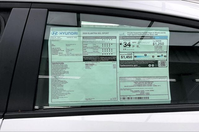 2026 Hyundai Elantra SEL Sport