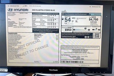 2025 Hyundai Elantra Hybrid Blue