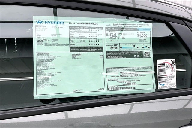 2026 Hyundai Elantra Hybrid Blue