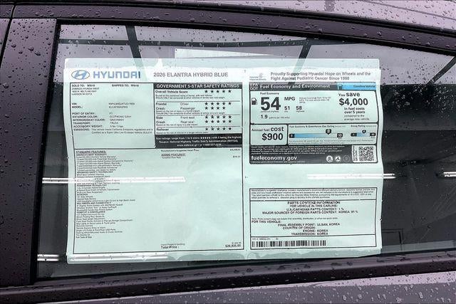 2026 Hyundai Elantra Hybrid Blue
