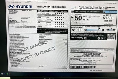 2026 Hyundai Elantra Hybrid Limited
