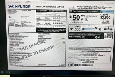 2026 Hyundai Elantra Hybrid Limited