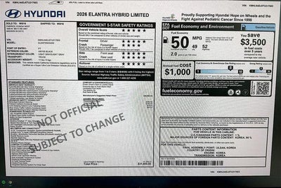 2026 Hyundai Elantra Hybrid Limited
