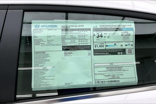 2026 Hyundai Elantra SEL Sport Premium