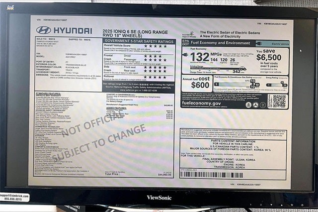 2025 Hyundai IONIQ 6 SE