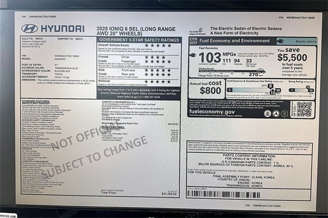 2025 Hyundai IONIQ 6 SEL