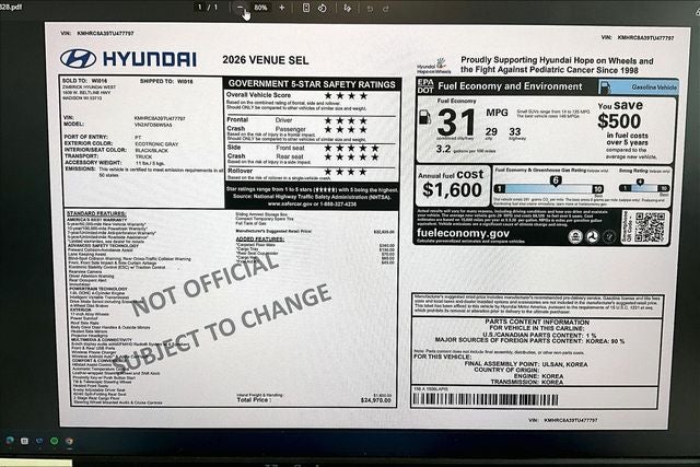 2026 Hyundai Venue SEL