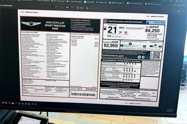 2026 Genesis GV70 3.5T SPORT PRESTIGE