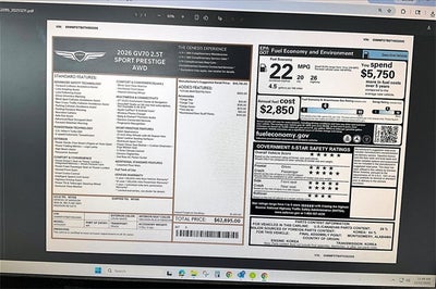 2026 Genesis GV70 2.5T SPORT PRESTIGE