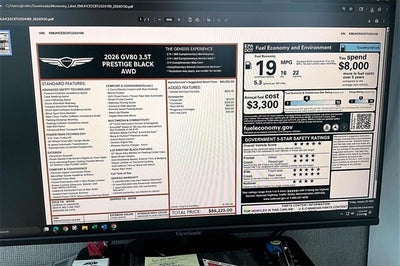 2026 Genesis GV80 3.5T PRESTIGE BLACK