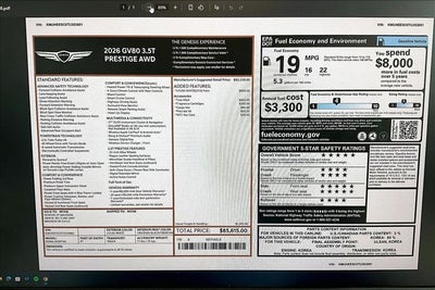 2026 Genesis GV80 3.5T Prestige
