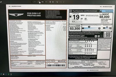 2026 Genesis GV80 3.5T Prestige