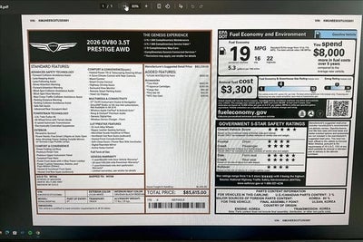 2026 Genesis GV80 3.5T Prestige