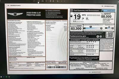 2026 Genesis GV80 3.5T Prestige