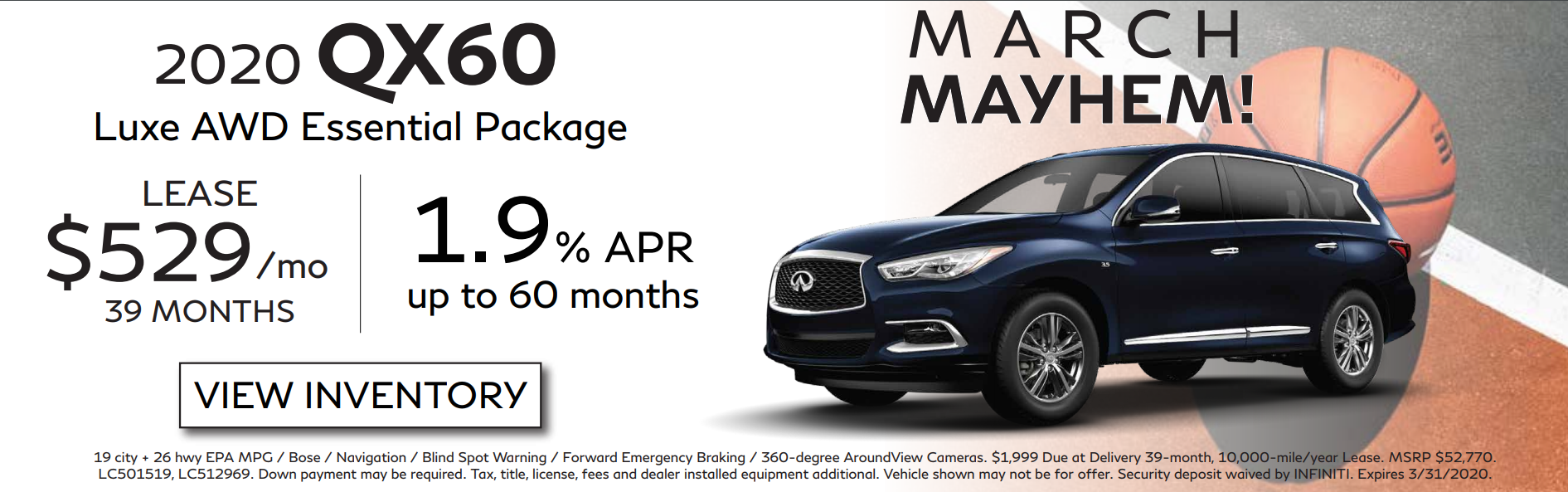 2020 Infiniti QX60 Luxe AWD Essential Package